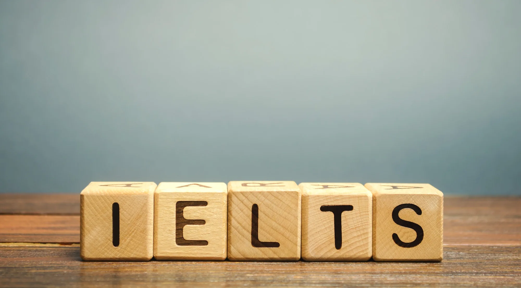 Wooden Blocks representing IELTS Learning